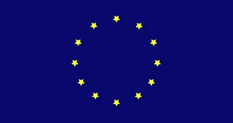 4K European Union Flag Animation Stock Footage