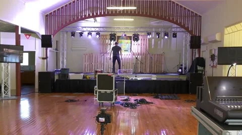 4k Event Lighting Test During Setup Stock Footage 40314252