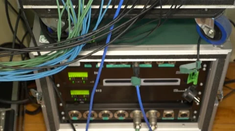 4k Event Patch Bay Rack Stock Footage 40311183