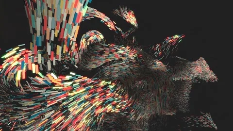 4K Explosion effect. Festive confetti. Isolated on black background.  Stock Footage 259865810