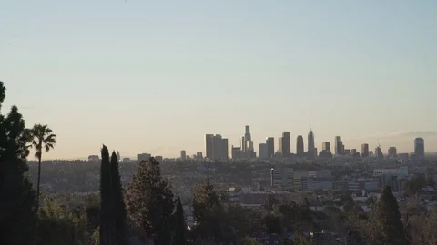 4K EXT DAY DAWN static Los Angeles downtown 動画素材 73426507