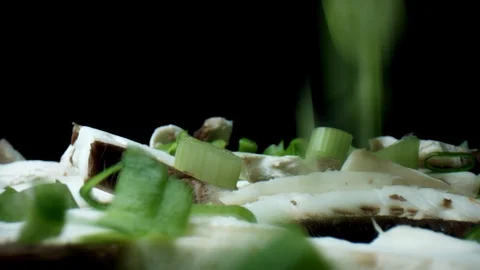 4k Extreme Close-up Macro Shot of Greens on Pizza Stock Footage 116705893