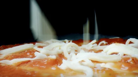 4k Extreme Close-up Macro Shot of cheese on Pizza Video stock 116747726