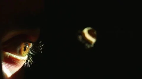 4K Eye Looking Through Hole Watching Closeup Stock Footage 67844849