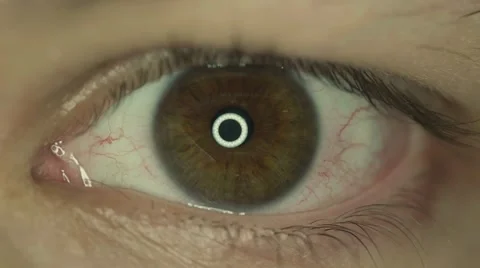 4K - Eye macro with ring light Stock Footage 54941710