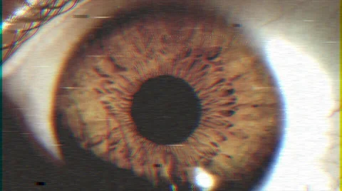 4k - Eye macro VHS effect with distortion Stock Footage 63209596