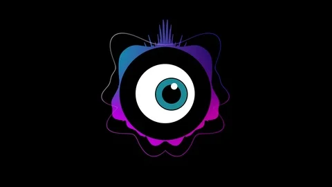 4K Eye in the Middle of the Audio Spectrum Stock Footage 108133206