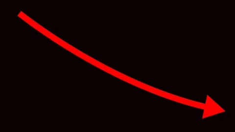 4k fall down red arrow,Business decline trend. 库存影片 114795852