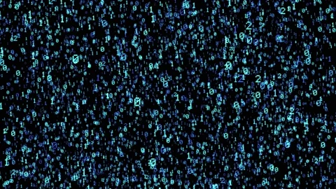 4k Falling Blue Binary Numbers Background Video stock 125255629