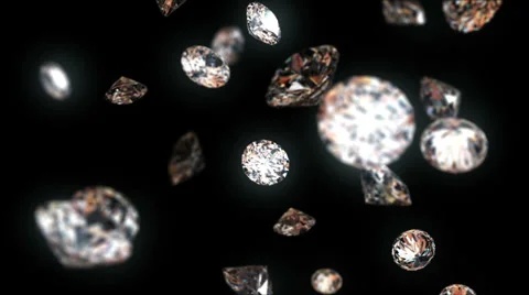 4k falling diamonds Stock Footage
