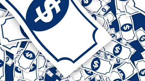 4k Falling Dollar Notes Seamless Loop Animation with 2d graphic style. Stock Footage 55321949