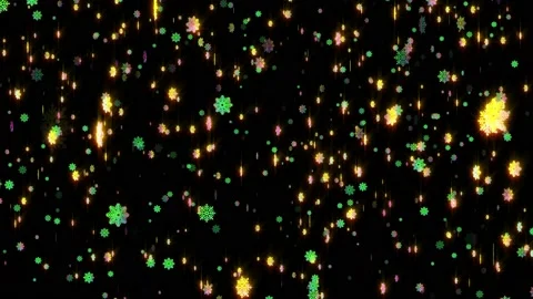4k Falling Multicolored Snowflakes Vídeo Stock 144922097