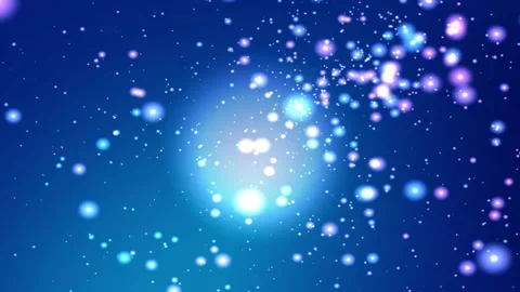 4k Falling Soft Purple Blue Flakes Blue Space Motion Background Stock Footage 302404686