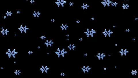 4K Falling stylized 2020 blue snowflakes. Looped, background with alpha. Stock Footage