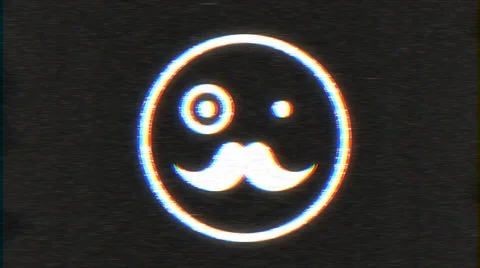 4k - Fancy smiley with VHS effect with distortion Stock Footage 63175322