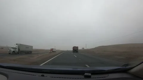 4K fast camera point of view of a car camera from the "Panamerica Norte" highway 스톡 동영상 144349017
