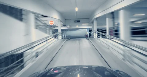 4K - Fast driving on parking Stock Footage 117837540