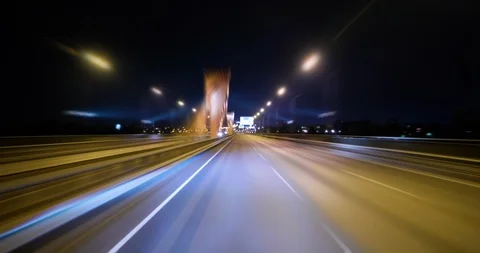 4K - Fast highway traffic. timelapse Video stock 120118375
