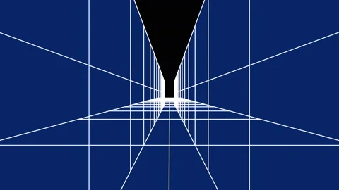 4k Fast movement in the digital tunnel,abstract technology tunnel,fly through d Stock Footage 87734639