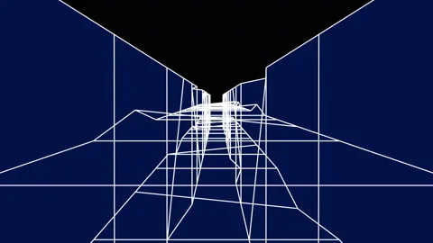 4k Fast movement in the digital winding tunnel,abstract technology tunnel,fly t Stock Footage 87809165