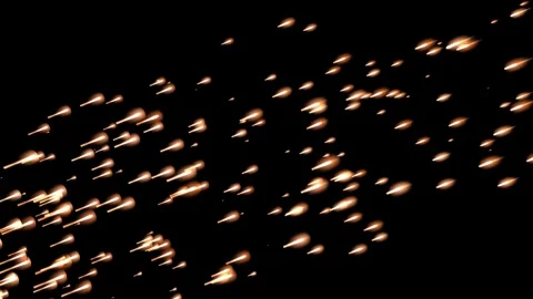 4k Fast Orange Comets Array Motion Background Stock Footage 301570129