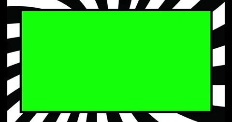 4K features striking black, white radial burst pattern framing on green screen Stock Footage 332098252