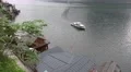 4k Ferryboat arriving alps village Hallstatt church central place 4k or 4k+ Resolution