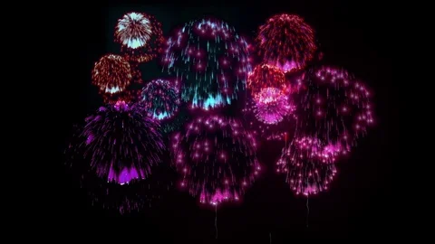 4K festival firework. many different versions. number 1 Stock Footage 72979377