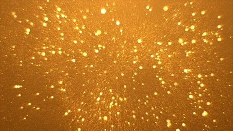 4k Festive gold motion background. Bokeh lights. Floating golden glitters. Stock Footage 115742203