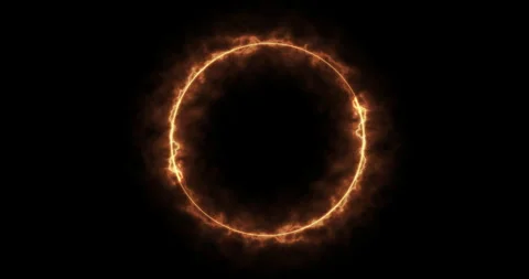 4K Fiery ray generated in a circle frame sparks and flares background. Stock Footage 260447645