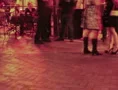 4K Film 24p - anonymous crowd gathering at night outdoor cafe bar 4k or 4k+ Resolution