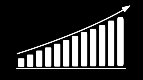 4K Financial Data Charts | Yearly Profit Growth Business Development Trends Video stock 309496272