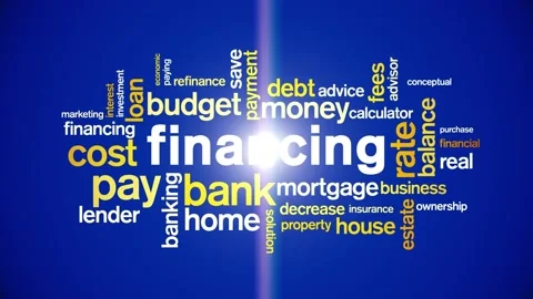 4k Financing Animated Tag Word Cloud,Text Design Animation typography loop. Stock Footage 135374591