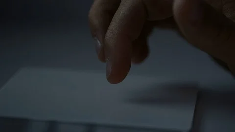 4K Finger using a graphic pad to navigate around computer screen at night Stock Footage 71221888