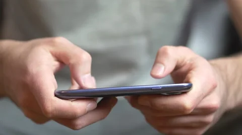4K Fingers Texting Smartphone Screen Cell Stock Footage 48951179