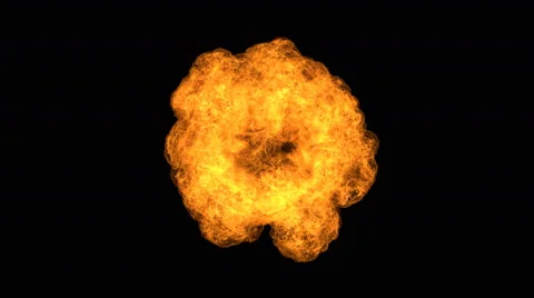 4K Fire ball explosion, slow motion isolated on black Stock Footage