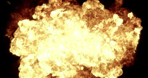 4K Fire Blast Isolated On Black Background. Stock Footage 286128612
