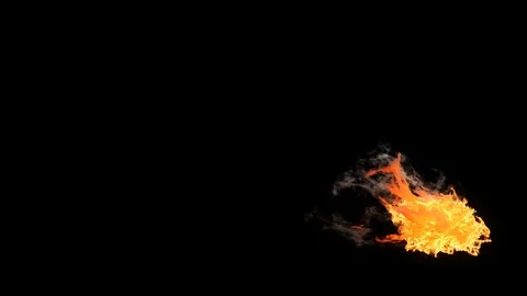 4K fire burning flame and smoke alpha channel included, perfect for compositing Stock-Footage 95025428