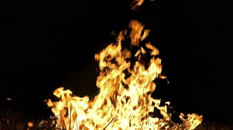 4K Fire burning loop. Alpha matte from black background. UHD stock video Stock-Footage 47285343