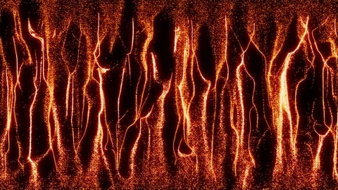 4K fire color particle flow strands motion graphic. Shine and glow Video stock 123180551