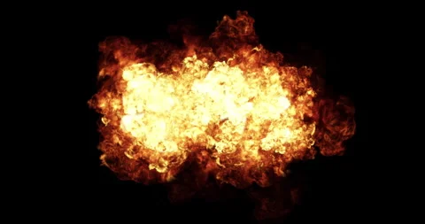 4K Fire Explosion On Black Background. VFX element. Stock Footage 286127108