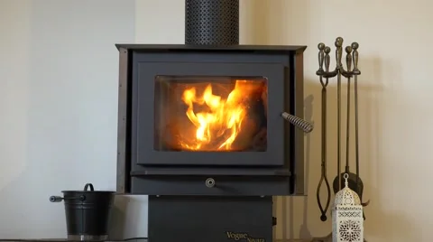 4k Fire Place Zoom 库存影片 40285283