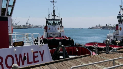 4K Fire Tug Boats Docking in San Pedro Stock Footage 41205870
