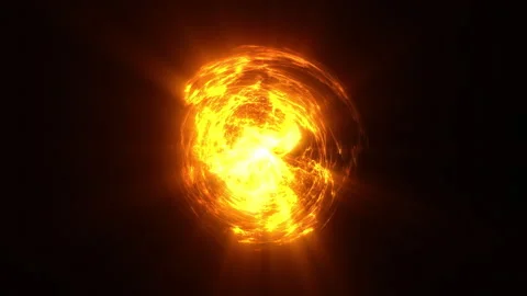 4K Fireball with rays in the dark. Abstract bright sphere. Looping animation Stock Footage 277830487