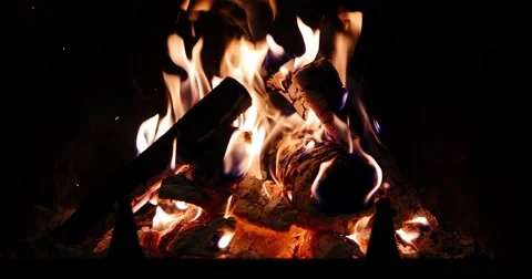 4K - Fireplace. loopable Stock Footage 43082294