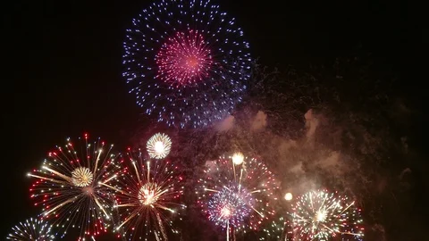 4K Firework display Stock Footage 97689299