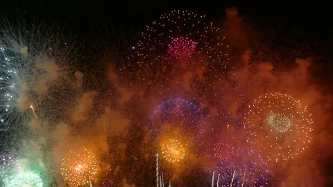 4K Firework display Stock Footage 98776691