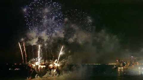 4K Firework display Stock Footage 98776792