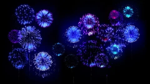 4K firework. Holidays fireworks. CG, 3d render. Version 3 Stock Footage