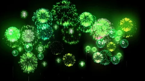 4K firework. Holidays fireworks. CG, 3d render. Version 24 Stock Footage